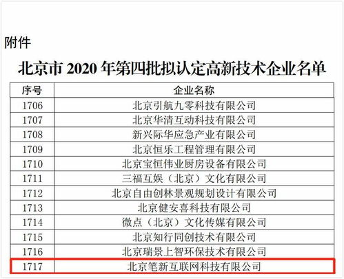 紙貴科技北京公司成功入選北京市2020年擬認定高新技術企業，助力信息技術咨詢服務發展
